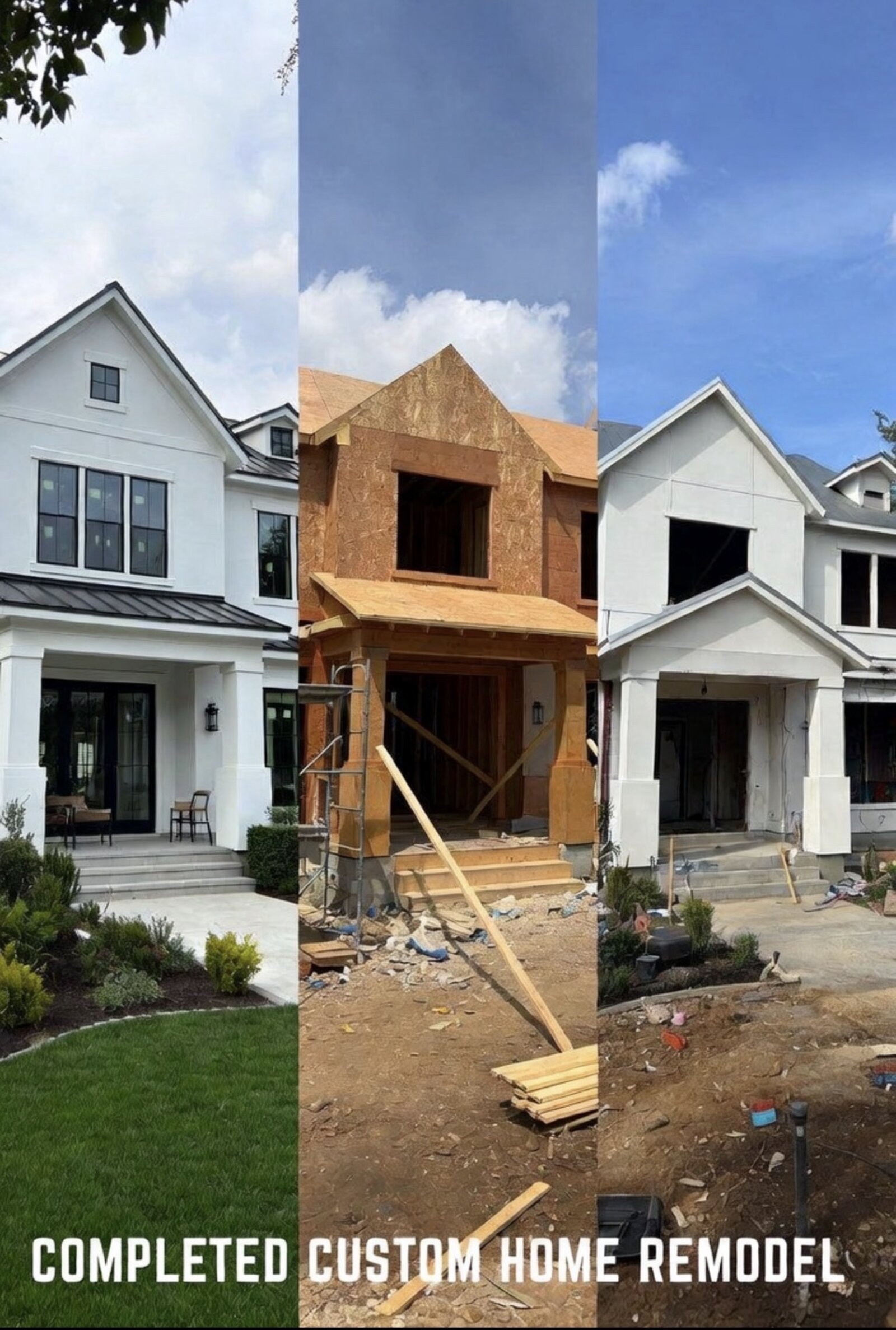 Custom home built by On Point Design Construction — framing through finished exterior